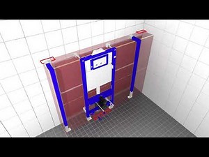 Installation of a wall-mounted toilet and covering with Tulppa board