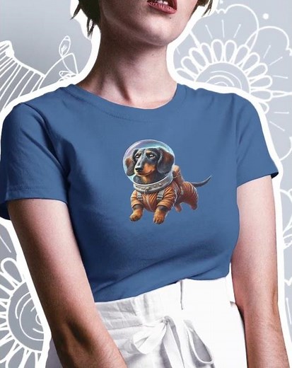 Kids Funny tshirt Dog Astronaut graphic tee outerspace dog childs vintage clothing