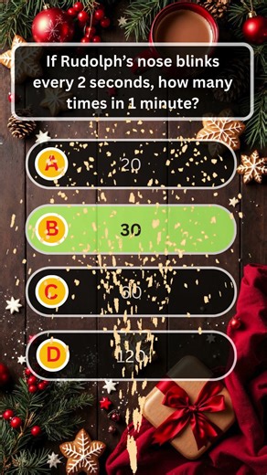 Christmas Brain Test 🎄🤯 How Many Times Does Rudolph’s Nose Blink? #quiz #gkquiz #iqtest