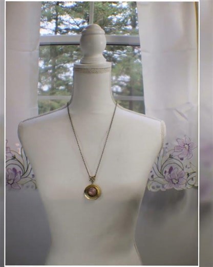 Pink Glass Fire Opal Photo Locket