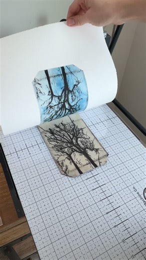 Rachel Mentzer Art on Instagram: "Here’s a look at my first attempt to convey a scene across three collagraph plates. In this reel, you’ll see some carving of the other plates, plus a sneak peek of the central print. The full triptych will be revealed soon! #peopleofprint #sustainableart #chinecollé"