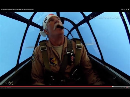 An Operational Japanese Zero Fighter Plane Flies High in Houston