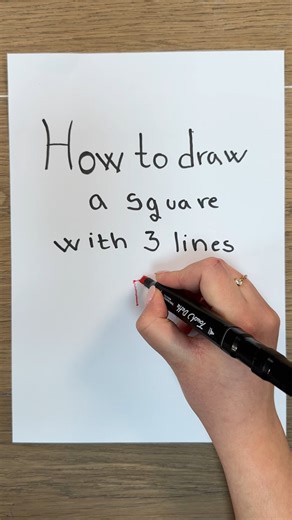 How to draw a square with 3 lines | Genius Cars