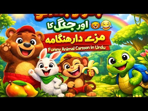 Funny Animals cartoon in Urdu🐻😂 #KidsVideos#CartoonForKids#SafeForKids#entertainment