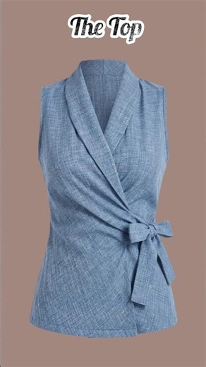 Elegant Blue Wrap Top Outfit 💙 #shorts #ytshorts #fashion #trending #ootd #style