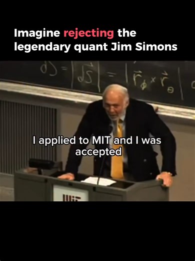 📞 A university called him and asked him to join. He applied… and got rejected ❌ That man? Jim Simons 😳 📊 The legendary quant himself. #wallstreet #finance #quant #jimsimons #hedgefund