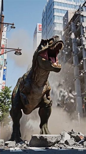 T-rex dinosaur in japanese building full demolish🏚️🏬 || #t-rex #dinosaur #viral #video
