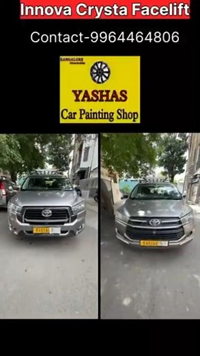 Innova Crysta facelift, Innova body kit, car repaint, Yashas Car Painting Shop, Bangalore