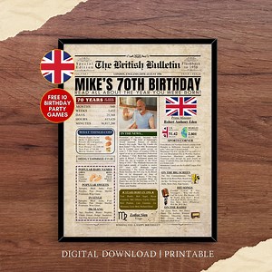 Custom 1956 British 70th Birthday Newspaper Print United Kingdom 70th Birthday Gift for Grandma Grandpa Mum Dad 70 Years Ago Back in 1956 UK - Etsy Australia