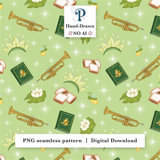 Beignet Princess Hand Drawn Subtle Icon Minimalist Seamless Pattern (digital Download) - Etsy