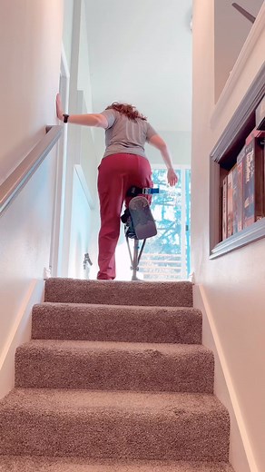 Take the stairs after a lower leg injury with the hands free iWALK crutch! Reclaim your mobility one step at a time today! | iWALKFree
