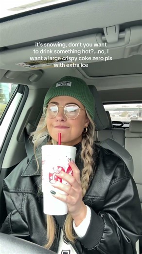 weather says hot drink… my brain says a large extra icy coke zero.🥤❄️ #snow #cold #soda #fypシ #fyp