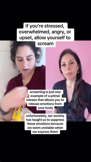 prevent breakdowns by screaming, crying, and napping 👇🏼 a primal release is releasing deep-seated, often suppressed emotions in a raw and unfiltered way ✌🏼 a primal release can be through activities like screaming, crying, dancing, or other forms of emotional expression that are usually restrained in everyday life 🙌🏼 you can have a primal release with somatic exercises in 30 days 💖 somatic exercises cause a huge emotional release, that clear the stress, stored trauma, and suppressed emotio