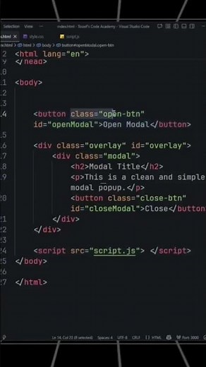 How to Create a Beautiful Popup Modal Using HTML, CSS & JavaScript - Step by Step Tutorial