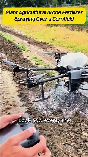 Giant Drone Fertilizer Spraying #worker #process #drone #farming #India