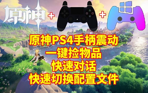 【原神PS4手柄/DS4配置教程】震动/一键捡物品/快速对话/快速切换配置文件