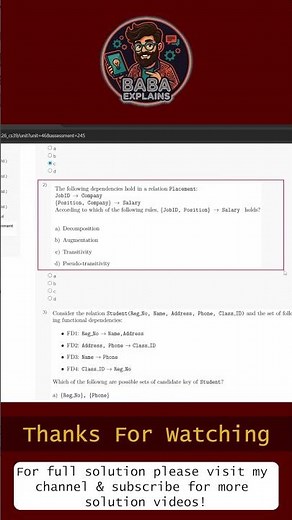 NPTEL Data Base Management System Week 4 Assignment Answers 2026 | Baba Explains #nptel #dbms