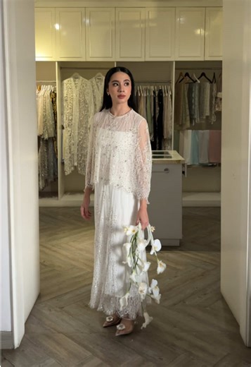 Elegant Full Beaded Cape Dress for Special Occasions