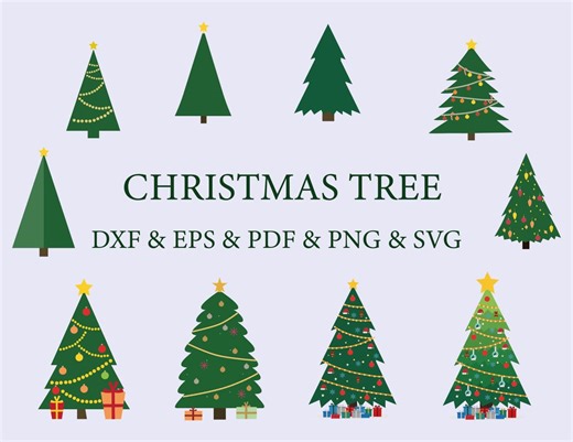 Christmas Tree Bundle, 10 Christmas Tree Design, Tree Clipart, Christmas Design, Svg Bundle, Svg, Png, Eps, Pdf, Digital Download - Etsy Canada