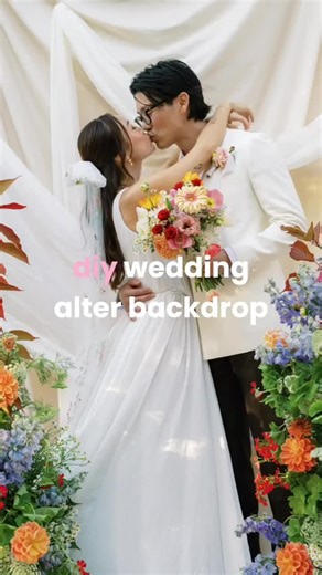 DIY Wedding Altar Backdrop Ideas with Deadstock Fabric