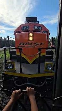 BNSF engine switching from the front to the back of our train, right in front of us!! Duluth, MN