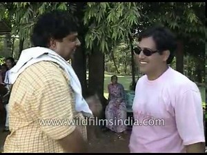 Govinda, David Dhawan, Anupam Kher on the sets of Deewana Mastana