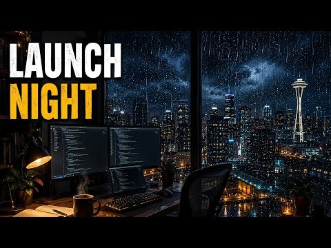 The Night Before Launch Day | Rainy Seattle Coding Ambience 🌧️