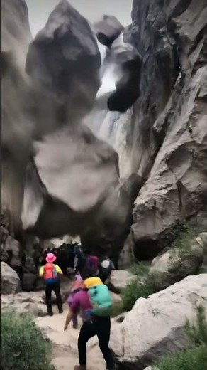 Rockfall Panic in Canyon — Hikers Flee as Cliffs Collapse | Caught in Real-Time Chaos