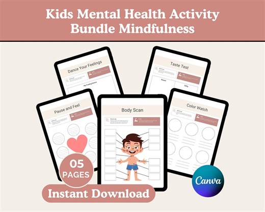 Body Scan Worksheet, Mindfulness Activity for Kids, Editable Canva Template, Printable Body Awareness Sheet, Digital Download - Etsy