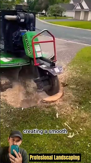 Tree Stump Grinding Machine Leaves Perfectly Level Ground