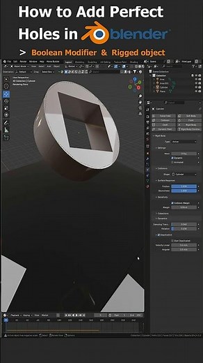 Blender Tip 07: Learn blender Boolean + Gravity Trick in under 60 seconds!