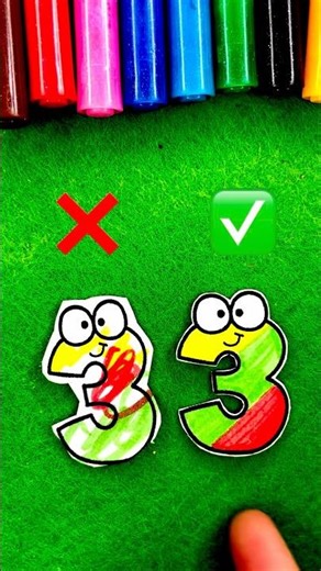 Number 3 Coloring: Wrong vs Right
