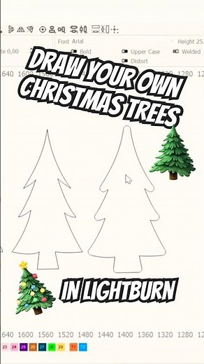 How to Draw Christmas Trees in Lightburn | Beginner Tutorial 🌲