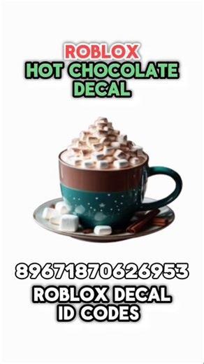 Roblox hot chocolate decal Id Codes🎄💕 #christmas #robloxcodes #berryave #bloxburg #royalehigh