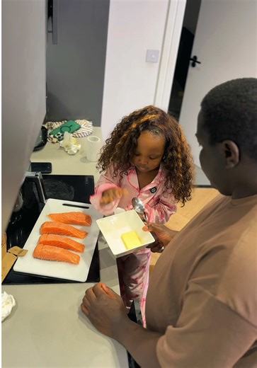 Cook With Daddy & Baby Nilsa: Salmon Dinner Fun