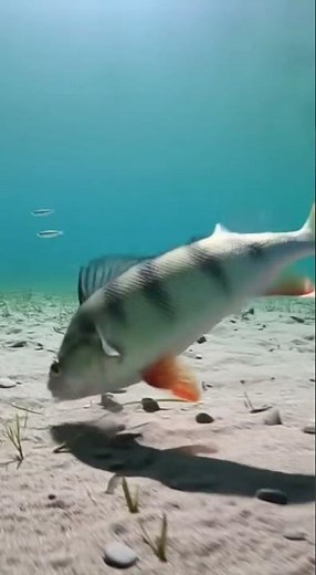 "Freshwater Predator in Action | Perch Hunting School of Fish"