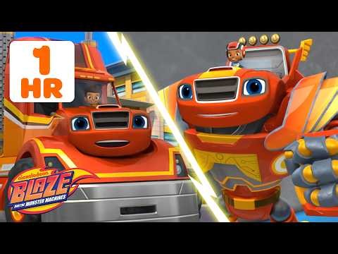 BIG RIG BLAZE VS. ROBOT BLAZE: Transformation Missions & Rescues! 🚚 | Blaze and the Monster Machines