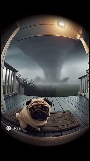 Mops vs Tornado🌪️🐶 #catchaos #horror #spooky