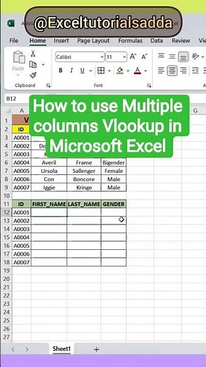 How to use vlookup on multiple Columns in Microsoft Excel #exceltricks #exceltips #excel #formula