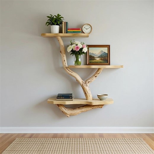 Tree Branch Wall Bookshelf Decorative Floating Shelves for Home and Funky Art - Etsy