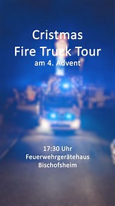 Christmas Fire Truck Tour 2025🎄🚒 In einer Woche ist es wieder so weit! Am vierten Advent (21.12.) fahren wir ab 17.30 Uhr wieder mit geschmückten Fahrzeugen durch Bischofsheim Während und nach der Tour gibt es wie gewohnt Essen und Getränke im Gerätehaus, kommt vorbei! | Feuerwehr Bischofsheim