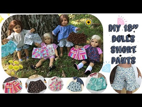 How to sew 18 inch & 14 inch doll short pants | HappyBankyCraftymom
