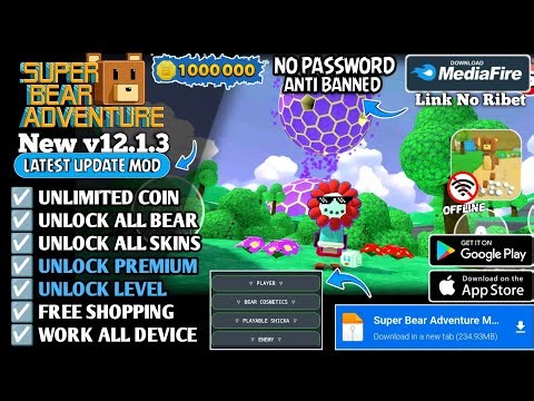 Super Bear Adventure Mod Apk Menu v12.1.3 Terbaru 2025 - Unlimited Money & Unlock Skins Level Max
