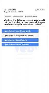 12th Economics: National Income Expenditure Method