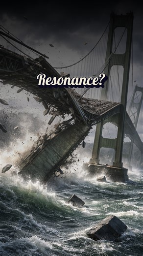 Saket Trivedi on Instagram: "1940 mein America ka Tacoma Narrows Bridge aise hila ki logon ne naam hi rakh diya — Galloping Gertie! Ye na earthquake tha, na overload… 👉 culprit tha resonance + aerodynamic instability. Jab wind frequency bridge ki natural frequency se match ho jaati hai, vibration amplify hota hai… aur structure control ke bahar chala jaata hai. Yahi reason hai ki aaj ke bridges, buildings, even airplanes — sab ka wind testing + vibration analysis hota hai. ⚡ Physics sirf formul