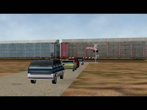 (MSTS/Open Rails) NS Large Autorack Goes Through Frampton