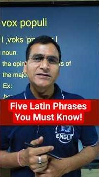 Five Latin phrases you must know | #EnglishTips #pronunciation #shortsfeed #youtubeshorts