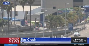 Shuttle bus crashes at LAX