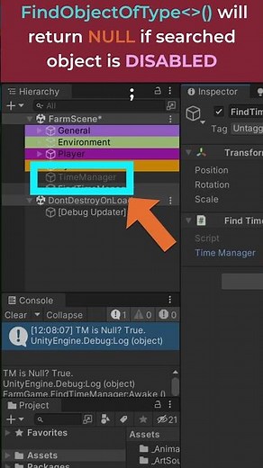 Unity FindObjectOfType - Why do I get NULL?