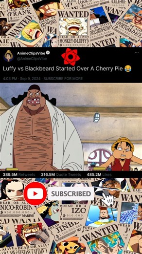 Luffy vs Blackbeard Started Over A Cherry Pie 😂